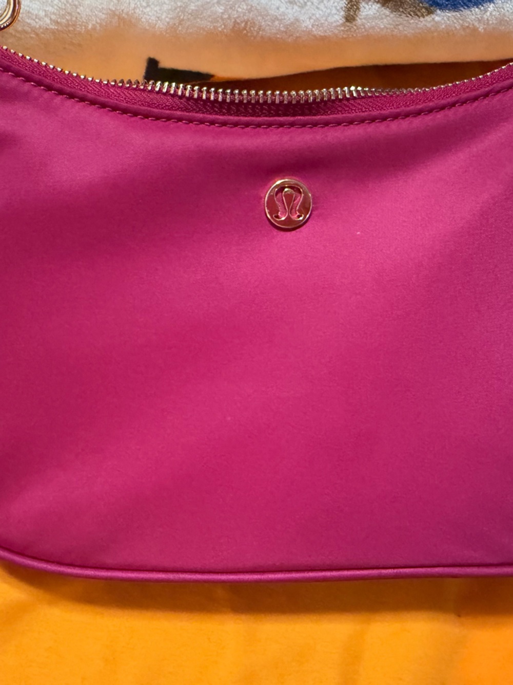 lululemon athletica Pink Crossbody Bag with Gold Logo
